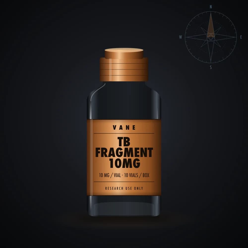 TB Fragment 10mg vial render, 10 × 10 mg per box
